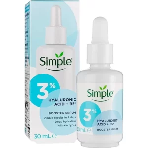 سرم بوستر سیمپل حاوی هیالورونیک اسید Simple Booster Serum B5 + 3% Hyaluronic Acid 30ml