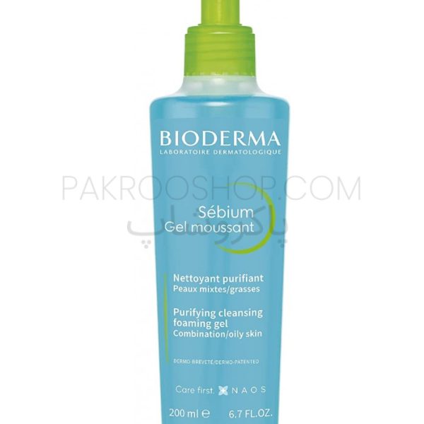 ژل شستشو پوست چرب و مختلط بایودرما مدل سبیوم Bioderma Sebium Gel Moussant 200ml