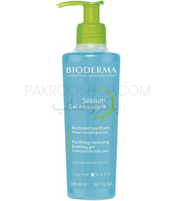 ژل شستشو پوست چرب و مختلط بایودرما مدل سبیوم Bioderma Sebium Gel Moussant 200ml