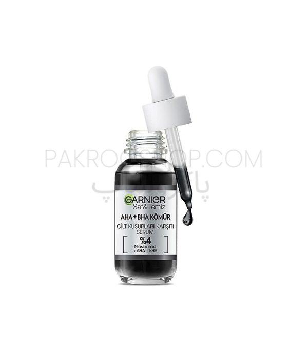 سرم لایه بردار گارنیر حاوی AHA+BHA و نیاسینامید Garnier KÖMÜR CİLT KUSURLARI KARŞITI Serum 30ml