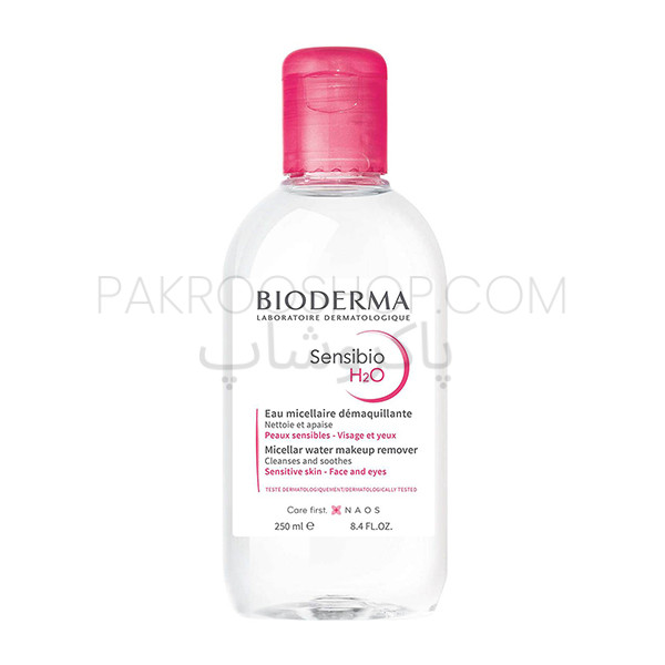 محلول پاک کننده آرایش میسلار واتر بایودرما مناسب پوست خشک و حساس Bioderma Sensibio H2O MakeUp Remover 250ml