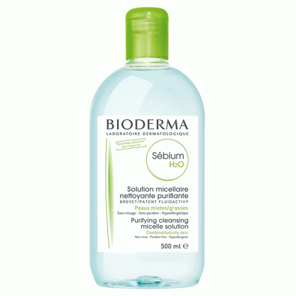 محلول پاک کننده آرایش میسلار واتر بایودرما مناسب پوست مختلط و چرب Bioderma Sebium H2O Make-Up Remover 500ml