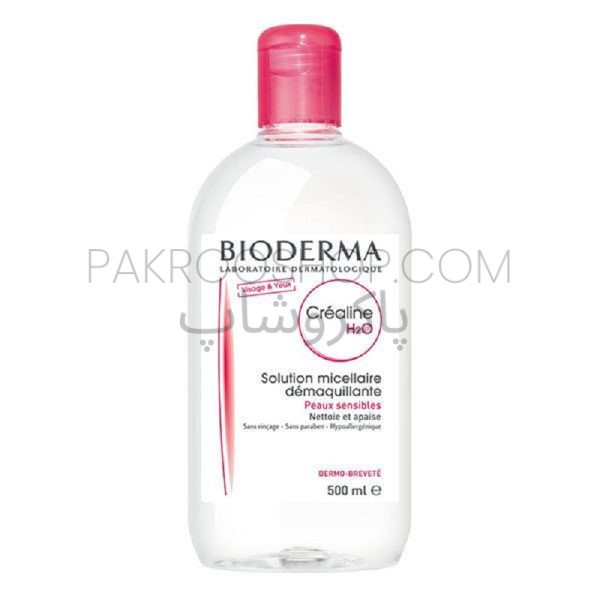 محلول میسلار پاک کننده آرایش صورت و چشم Sensibio H2O بایودرما 500 میل پاکروشاپ