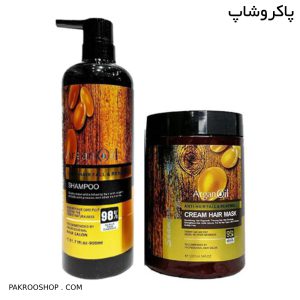 ۱۹)شامپو و ماسک مو ارگان اویل لایتنس پاکروشاپ