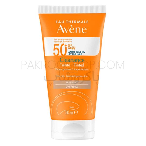 کرم ضد آفتاب رنگی کلینانس اون مناسب پوست چرب و مستعد لک Avene Cleanance Tinted Sun Screen SPF50