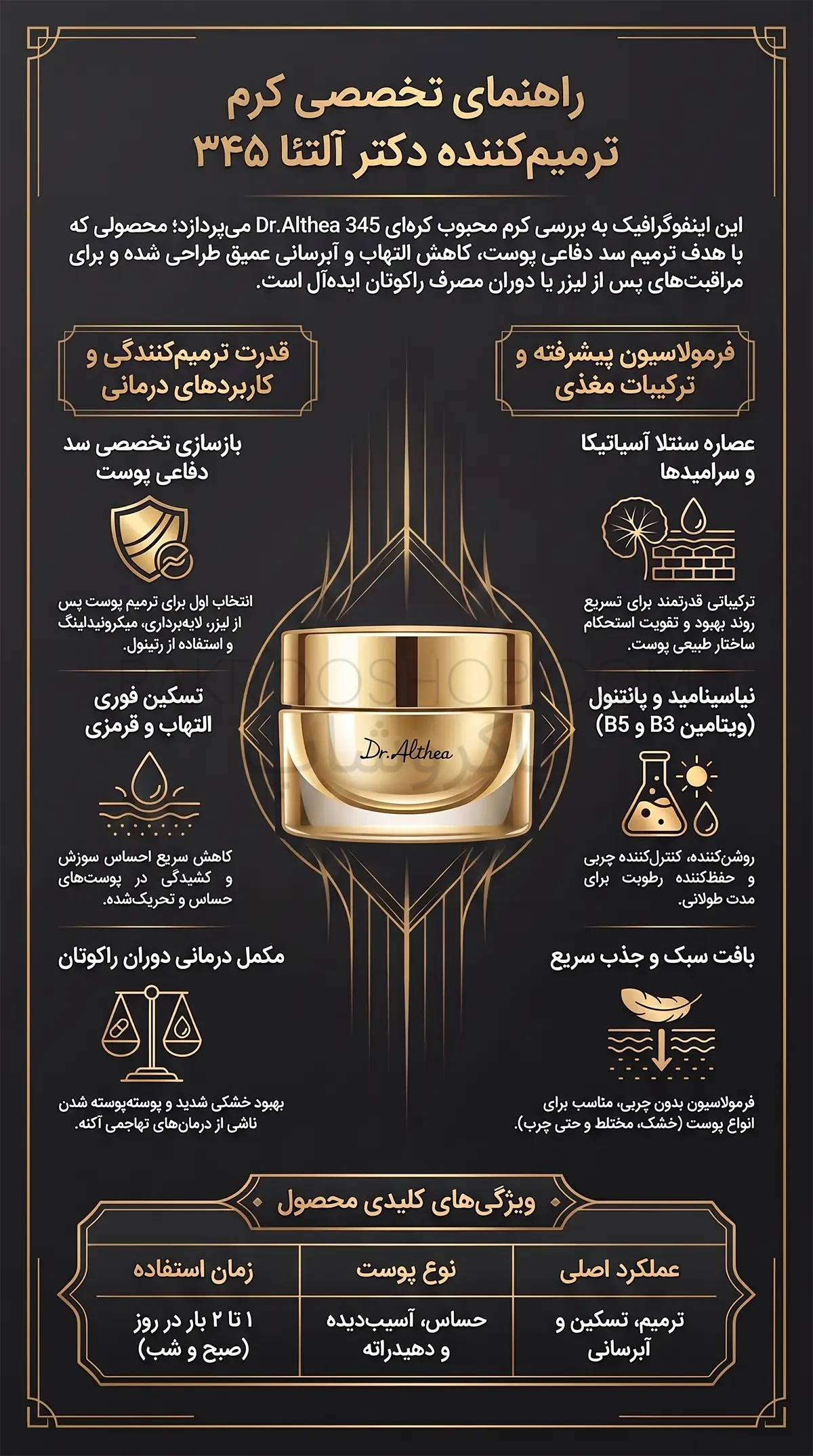 کرم ترمیم کننده دکتر آلتیا مدل 345